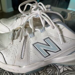 New Balance Kids' White and Light Blue Sneakers 608